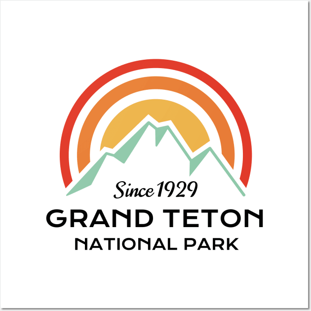 Grand Teton National Park Retro Wall Art by roamfree